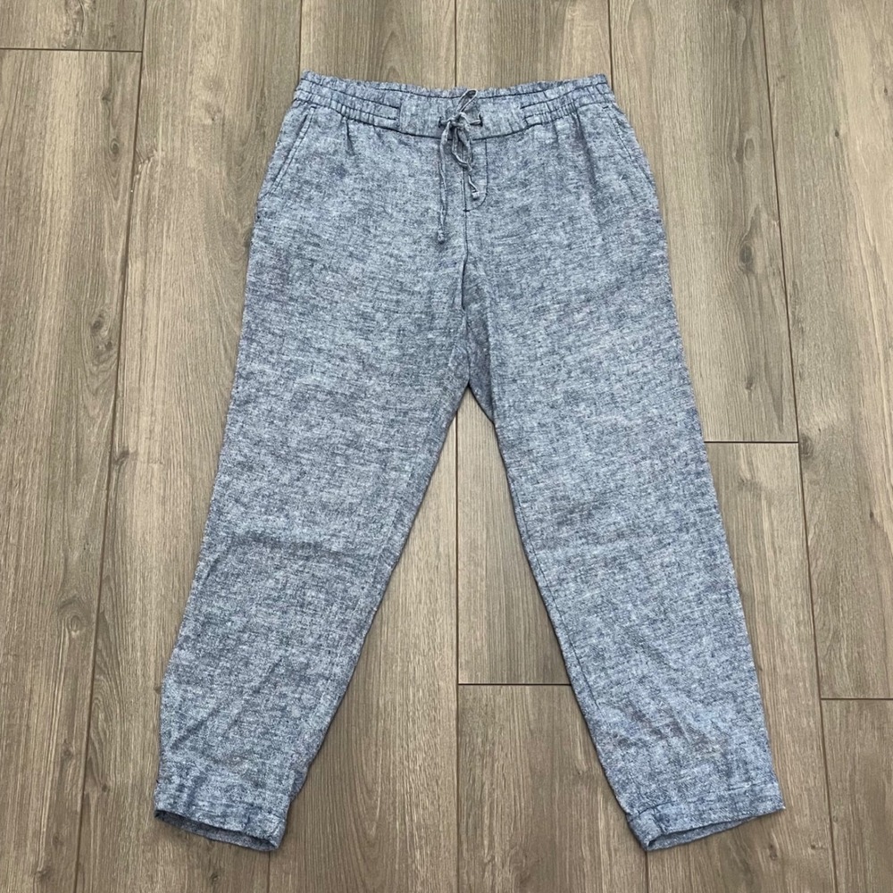 Old Navy Womens Blue Linen Blend Drawstring Jogger Pants Size S Small